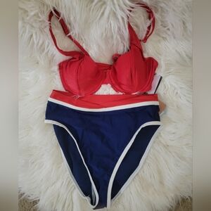 🆕️👙Red, White, & Blue Bikini Set, Sz L (12-14)